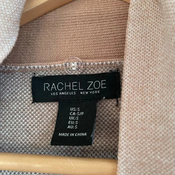 Rachel Zoe Plaid Knit  Open Front Long Cardigan w/ Scarf Sz S - Picture 5 of 6